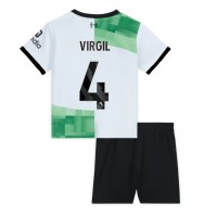 Liverpool Virgil van Dijk #4 Vieras Peliasu Lasten 2023-24 Lyhythihainen (+ Lyhyet housut)